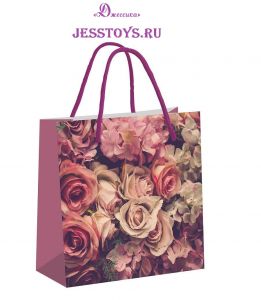 Пакет подарочный Розы 17*17*8 см ― Джессика