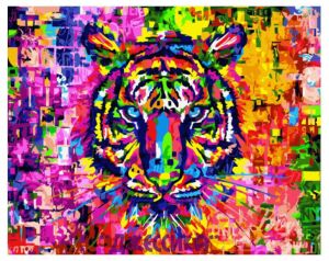 Картина по номерам "Радужный тигр" 40*50 (№GX34049) ― Джессика