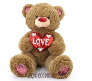 Мягкая игрушка Медведь "Сердце паетки" (№1969/52) ― Джессика