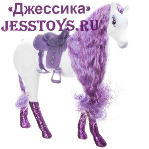 Пластиковая флокированная лошадка с волнистой гривой (№3402) ― Джессика