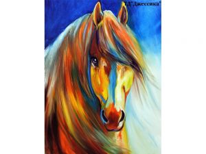 Картина по номерам "Золотой конь" 40*50 (№GX1373)  ― Джессика