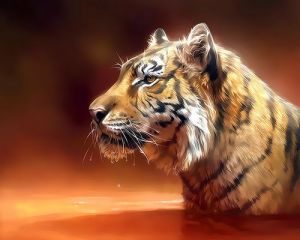 Картина по номерам "Тигр в воде" (40*50) ― Джессика