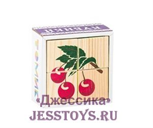 Деревянные кубики "Фрукты и ягоды"(№3333-2) ― Джессика