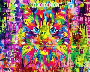 Картина по номерам "Цветной кот" 40*50 (№GX34050) ― Джессика
