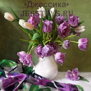 Картина стразами "Букет с тюльпанами " 30*30 (№KM0681) ― Джессика