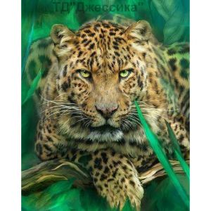 Картина стразами "Леопард" 30*40 (№ST575) ― Джессика