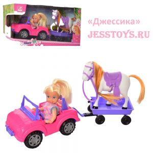 Кукла малышка на машине с лошадкой (№899-103K) ― Джессика