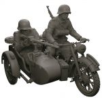 Сборная модель Немецкий мотоцикл с коляской и экипажем БМВ Р-12 